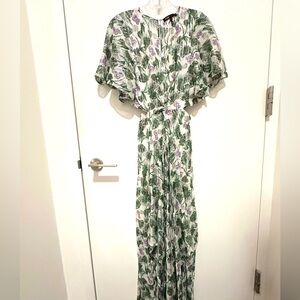 Maje Green and Purple Floral Maxi Dress